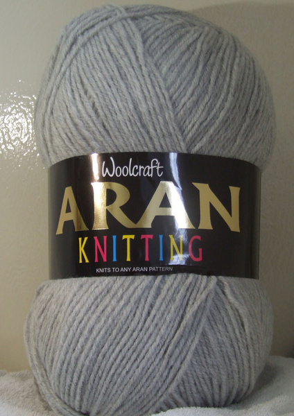 Aran Yarn 25% Wool 400g Balls x2 Silver 821 - Click Image to Close